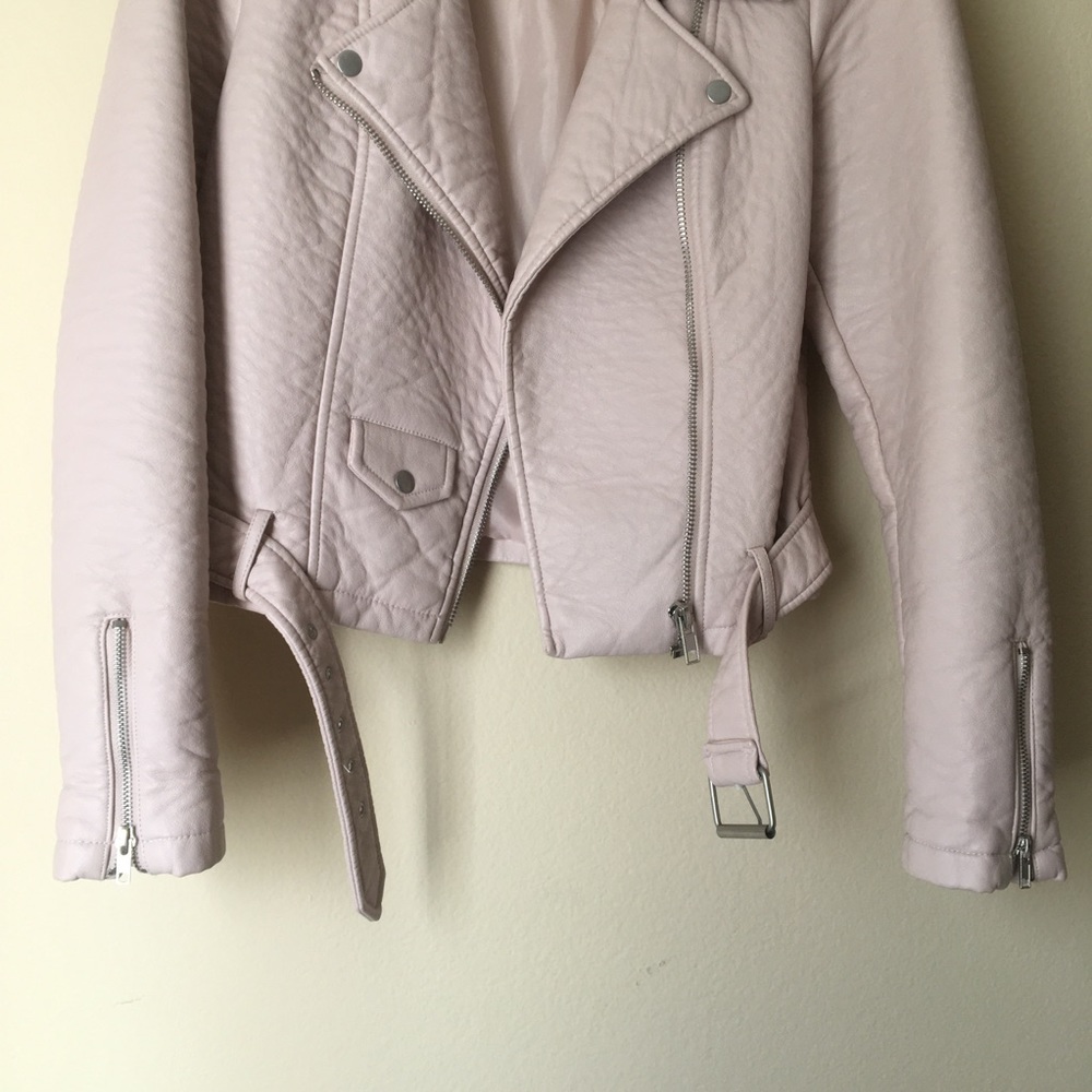 ❌SOLD❌ Blush Faux Leather Moto Jacket ❌SOLD❌ - Picture 6 of 13